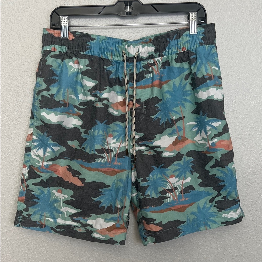Rails Kian Drawstring Casual Short Life’s A Beach Print Blue Size Large
